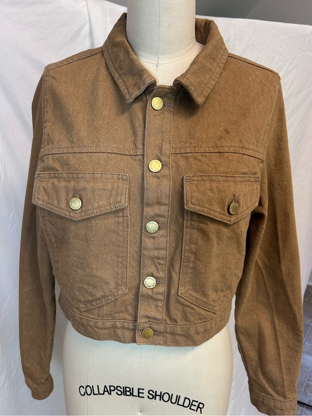 Mustard brown Cropped Jean Jacket